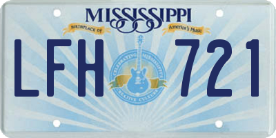 MS license plate LFH721