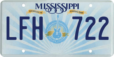 MS license plate LFH722