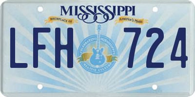 MS license plate LFH724