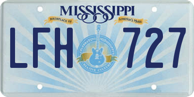 MS license plate LFH727