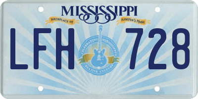 MS license plate LFH728