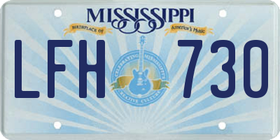MS license plate LFH730