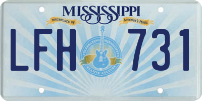 MS license plate LFH731