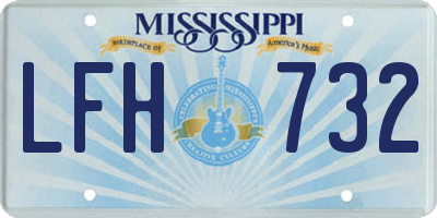 MS license plate LFH732