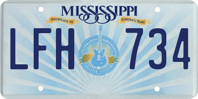 MS license plate LFH734