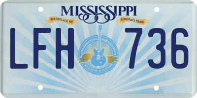 MS license plate LFH736
