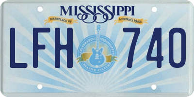 MS license plate LFH740