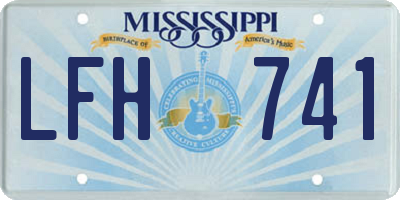 MS license plate LFH741