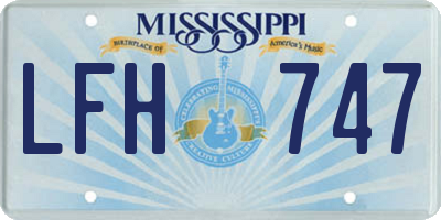 MS license plate LFH747