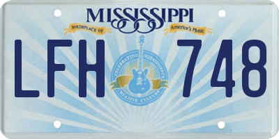 MS license plate LFH748