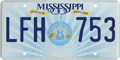 MS license plate LFH753