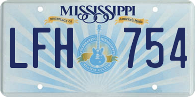 MS license plate LFH754