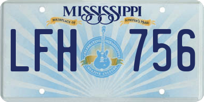 MS license plate LFH756