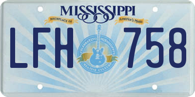MS license plate LFH758