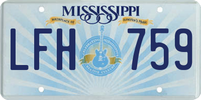 MS license plate LFH759