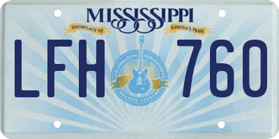 MS license plate LFH760
