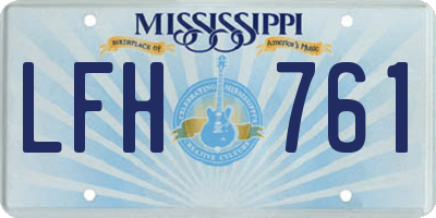 MS license plate LFH761