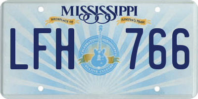 MS license plate LFH766