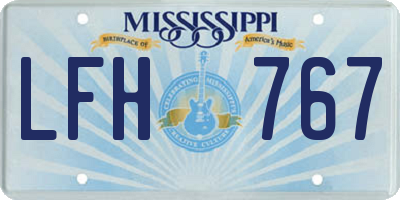 MS license plate LFH767
