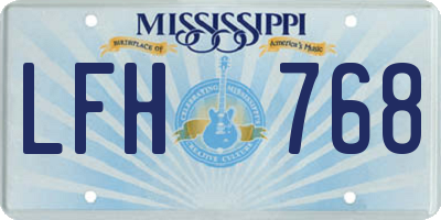 MS license plate LFH768