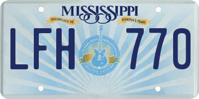 MS license plate LFH770