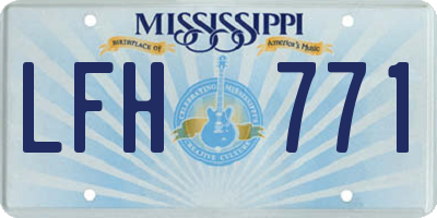 MS license plate LFH771