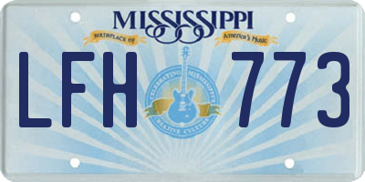 MS license plate LFH773
