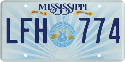 MS license plate LFH774