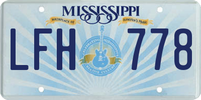 MS license plate LFH778