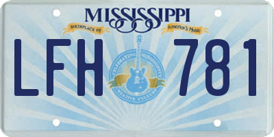 MS license plate LFH781