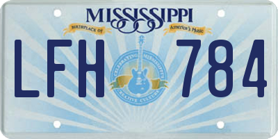 MS license plate LFH784