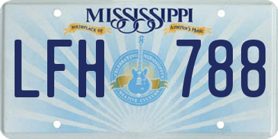 MS license plate LFH788