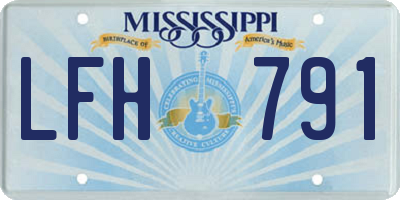 MS license plate LFH791