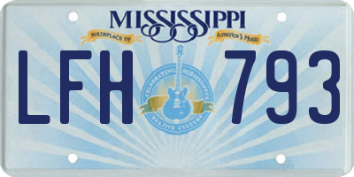 MS license plate LFH793