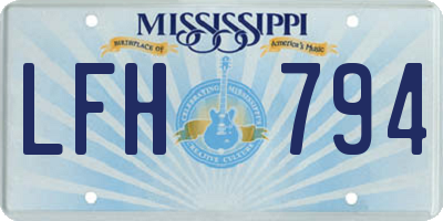 MS license plate LFH794
