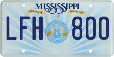 MS license plate LFH800