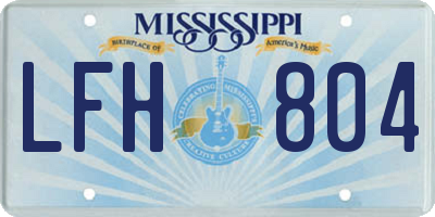 MS license plate LFH804