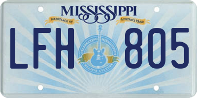 MS license plate LFH805