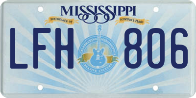 MS license plate LFH806