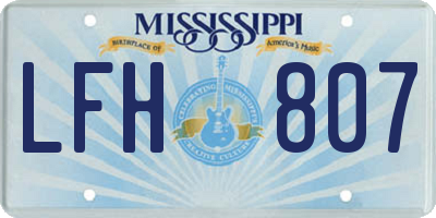 MS license plate LFH807