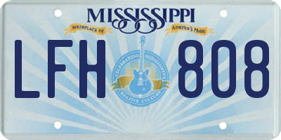 MS license plate LFH808