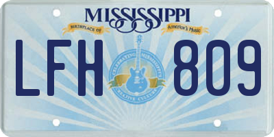 MS license plate LFH809
