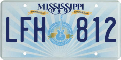 MS license plate LFH812