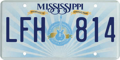 MS license plate LFH814