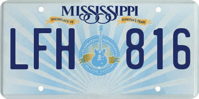 MS license plate LFH816