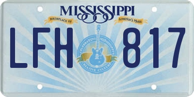 MS license plate LFH817
