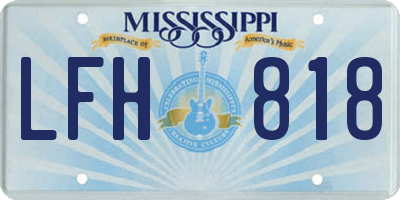 MS license plate LFH818