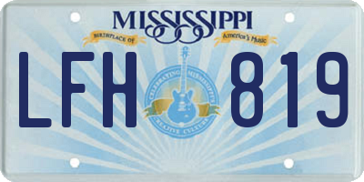MS license plate LFH819