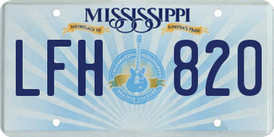 MS license plate LFH820