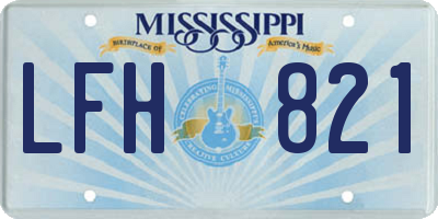 MS license plate LFH821